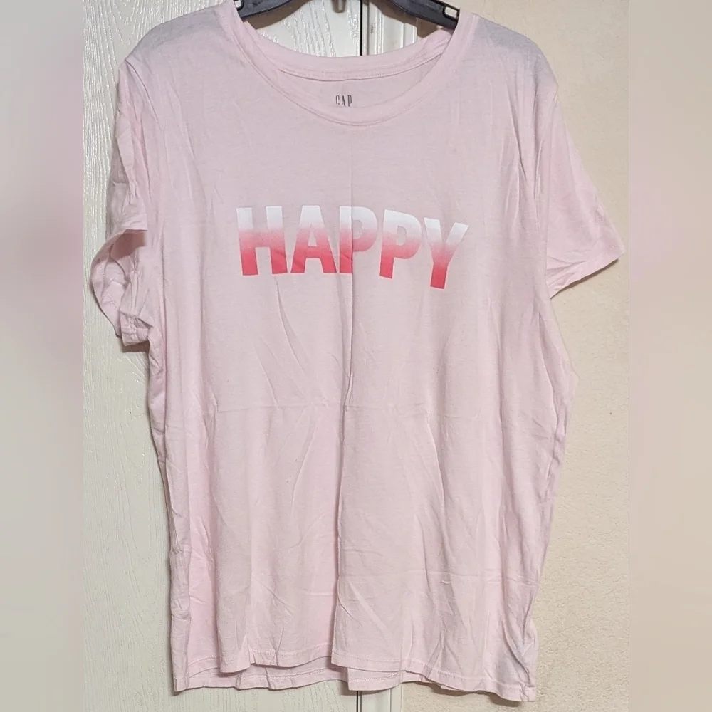 GAP Favorite Graphic T-Shirt Light Pink Size XXL Used Excellent MSRP $19.99 - Picture 2 of 4
